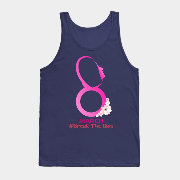 Womens Break The Bias International Women's Day March 8th for women Tank Top by Top Art